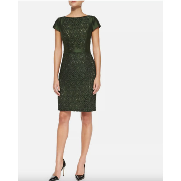 Tory Burch Dresses & Skirts - Tory Burch Women’s Mariana Dress‎ Size 4 Lace Jacquard Douglas Fir Feminine